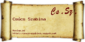 Csúcs Szabina névjegykártya